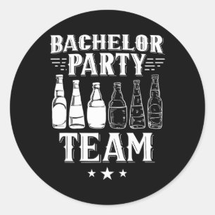 Bachelor Party Team Groom Bride 1 Classic Round Sticker