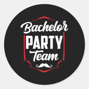 Bachelor Party Team Groom Bride 3  Classic Round Sticker