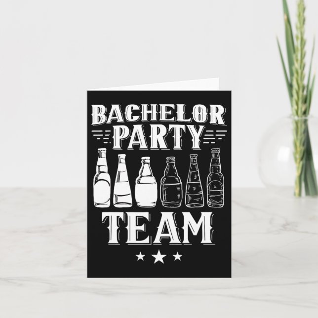 Bachelor Party Team Groom Bride 4  Card (Front)