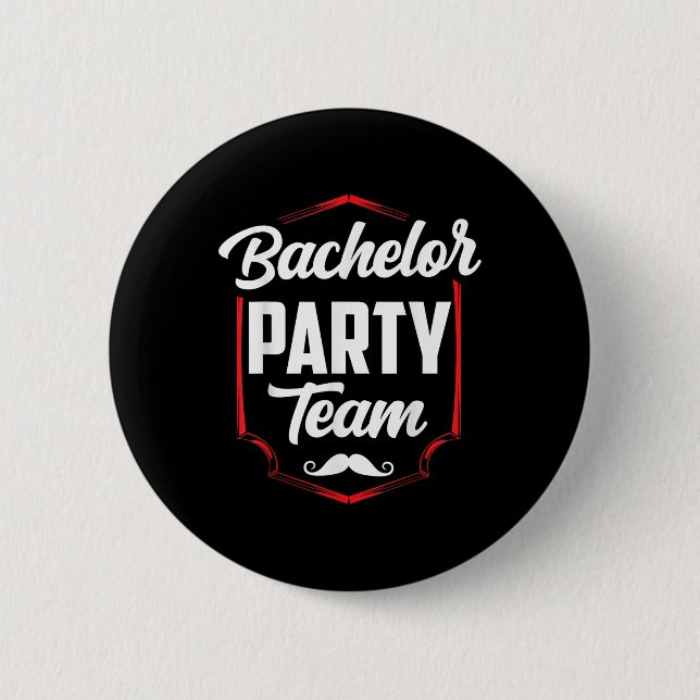 Bachelor Party Team Groom Bride  6 Cm Round Badge (Front)