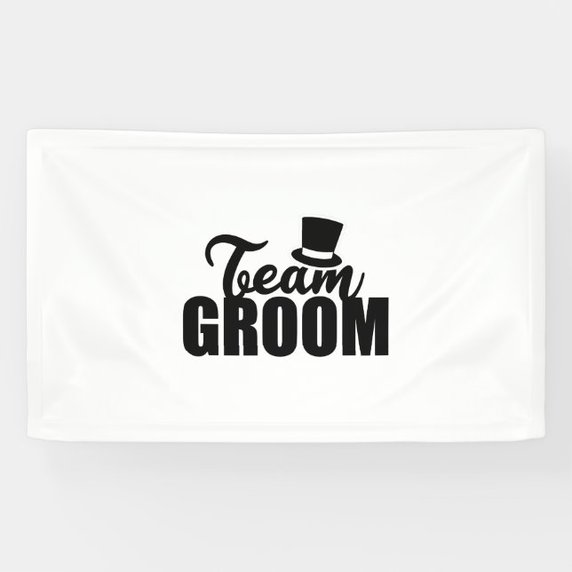 Bachelor Party Team Groom Top Hat - Gift Idea Banner (Horizontal)