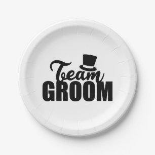 Bachelor Party Team Groom Top Hat - Gift Idea Paper Plate