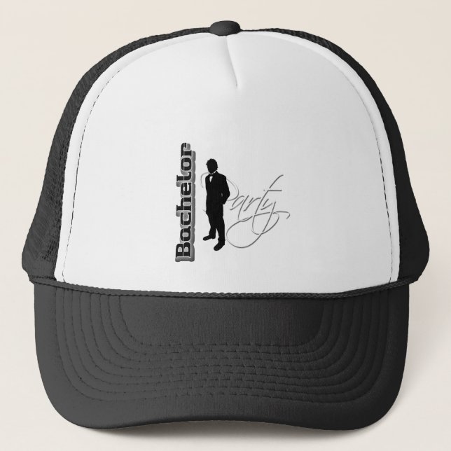 Bachelor party - trendy tuxedo man peak caps (Front)