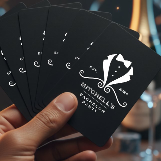 Bachelor Party Tuxedo Suit Bowtie Black Wedding Playing Cards (Bachelor Party Tuxedo Suit Bowtie Black Wedding Poker Cards
)
