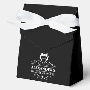 Bachelor Party Tuxedo Tie Black and White Favour Box