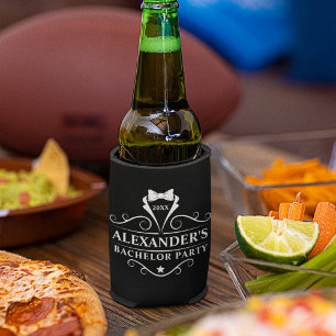 Bachelor Party Tuxedo Tie Black Can Cooler