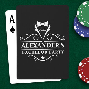 Bachelor Party Tuxedo Tie Black Playing Cards