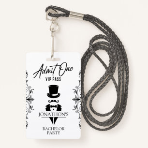 Bachelor Party Vintage Tuxedo VIP ID Badge