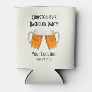 Bachelor Party Wedding Favor Beer Cheers Can Cooler