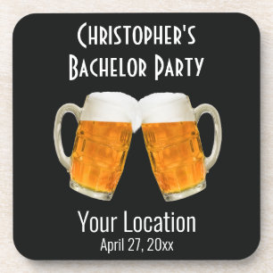 Bachelor Party Wedding Favor Beer Cheers Coaster