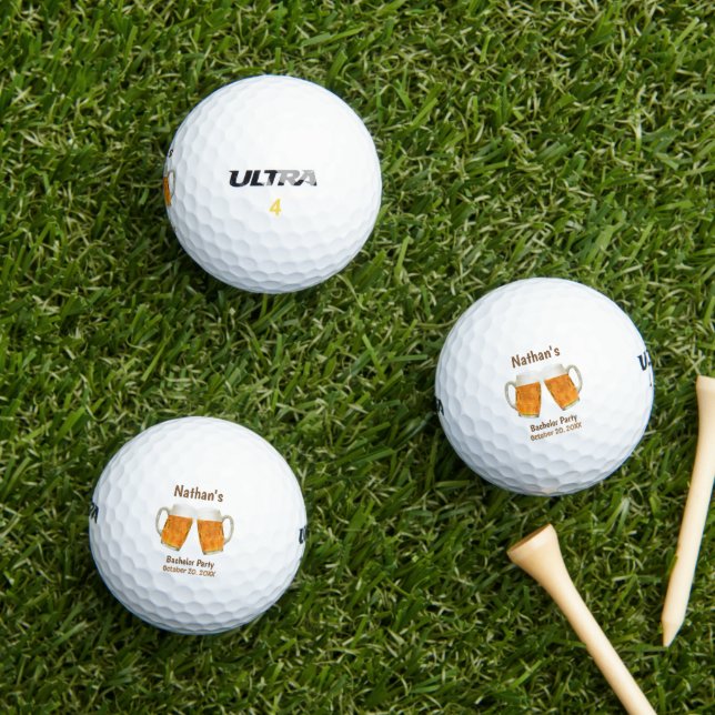 Bachelor Party Wedding Favour Beer Cheers Golf Balls (Insitu Grass)