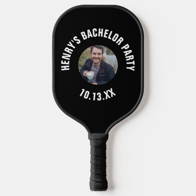 Bachelor Party Wedding Favour Groom Photo Pickleball Paddle (Front)