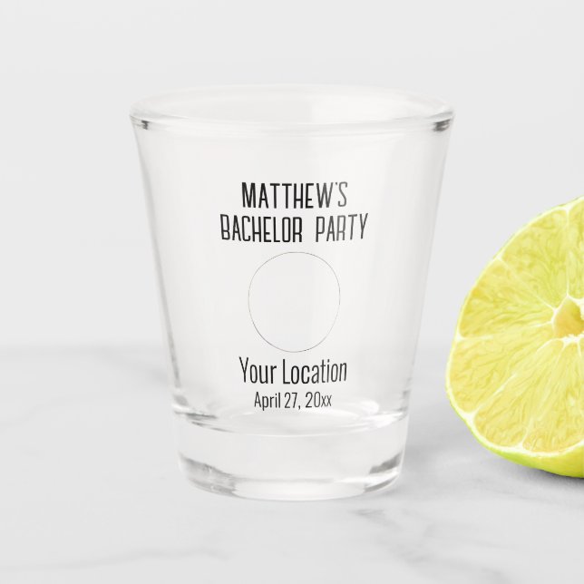 Bachelor Party Wedding Favour Groom Photo Shot Glass (Front)