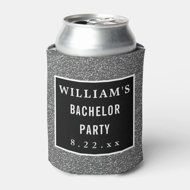 Bachelor Party Wedding Favour Modern Typography Can Cooler (Can Front)