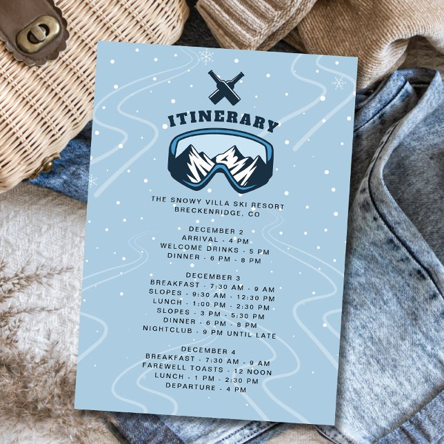Bachelor Party Weekend Ski Resort Itinerary Enclosure Card (Creator Uploaded)