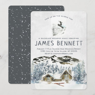 Bachelor Party Weekend Ski Trip Invitation