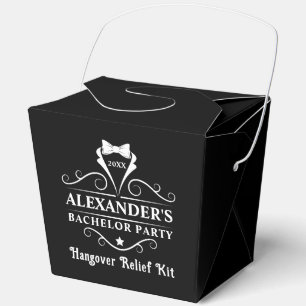 Bachelor Party White Tuxedo Tie Hangover Favour Box