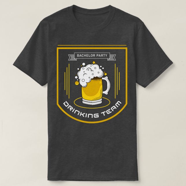 Bachelor party with Glass of Beer T-Shirt (Design Front)