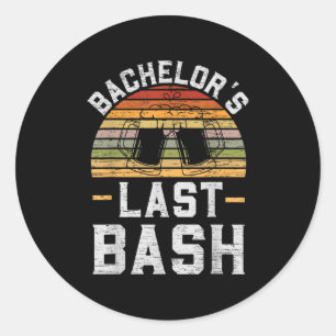 Bachelor´s Last Bash Vintage Groomsquad Groom Squa Classic Round Sticker