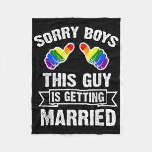 Bachelor Shirt Party Lgbt Gay Pride Groom Bride  Fleece Blanket
