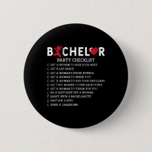 Bachelor Supplies Party Checklist Groom Groomsmen 6 Cm Round Badge