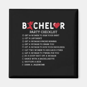 Bachelor Supplies Party Checklist Groom Groomsmen  Magnet
