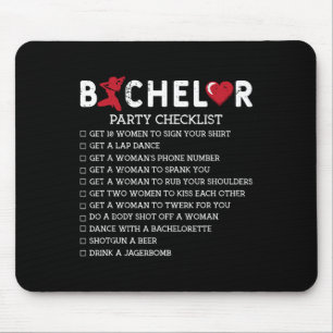 Bachelor Supplies Party Checklist Groom Groomsmen  Mouse Pad