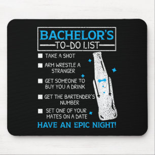 Bachelor To Do List Groom Bride Party Funny Bachel Mouse Pad