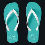 Bachelore party big day getaway teal destination thongs<br><div class="desc">It's a Big Day Getaway bachelorette party! And everyone needs matching accessories like these adorable personalised teal flip flops. Perfect for a girls weekend at the beach, a trip to Vegas, a wine weekend, a spa getaway and more destination celebrations, these coral pink sandals coordinate with the entire Lea Delaveris...</div>