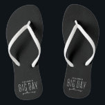 Bachelore party getaway weekend black white favour thongs<br><div class="desc">It's a Big Day Getaway bachelorette party! And everyone needs matching accessories like these adorable personalised black and white flip flops. Perfect for a girls weekend at the beach, a trip to Vegas, a wine weekend, a spa getaway and more destination celebrations, these coral pink sandals coordinate with the entire...</div>