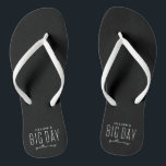 Bachelore party getaway weekend black white favour thongs<br><div class="desc">It's a Big Day Getaway bachelorette party! And everyone needs matching accessories like these adorable personalised black and white flip flops. Perfect for a girls weekend at the beach, a trip to Vegas, a wine weekend, a spa getaway and more destination celebrations, these coral pink sandals coordinate with the entire...</div>