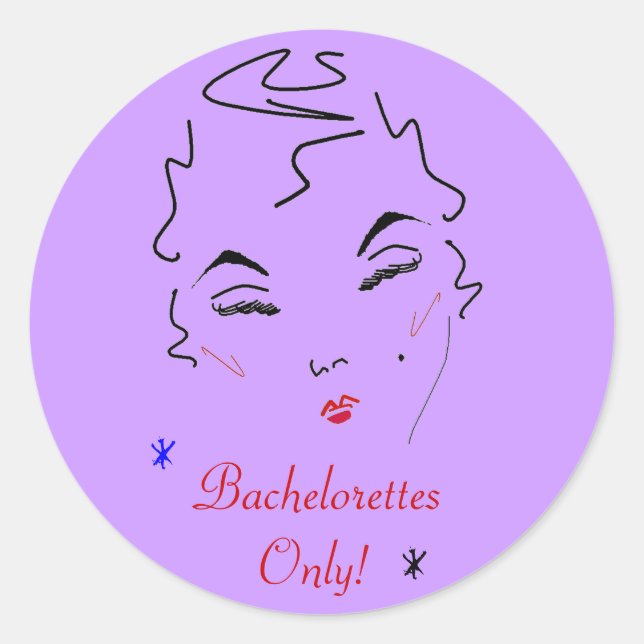 Bachelorette Bash Classic Round Sticker (Front)