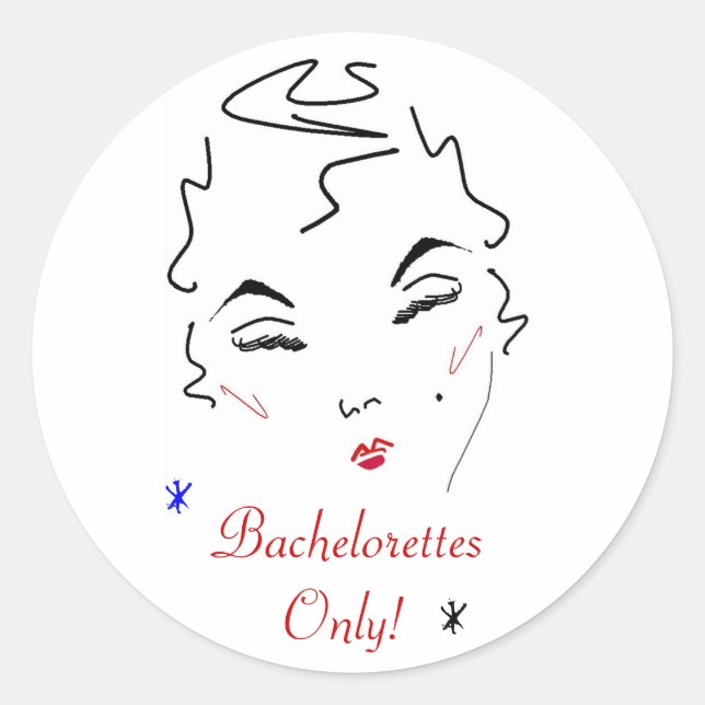 Bachelorette Bash Classic Round Sticker (Front)