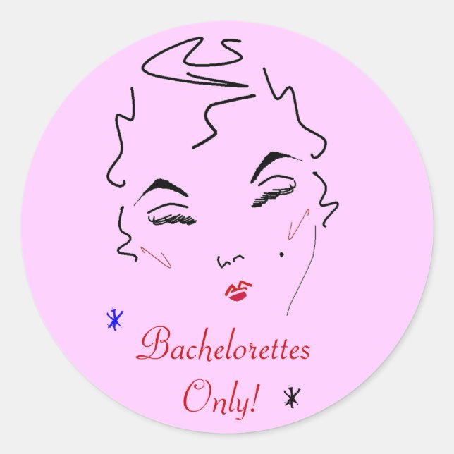 Bachelorette Bash Classic Round Sticker (Front)