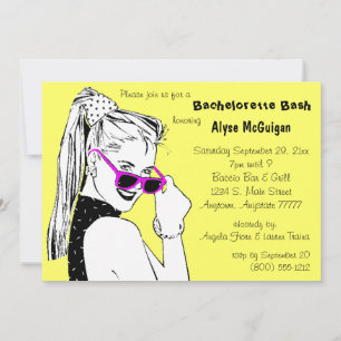 Bachelorette Bash Yellow Invitation