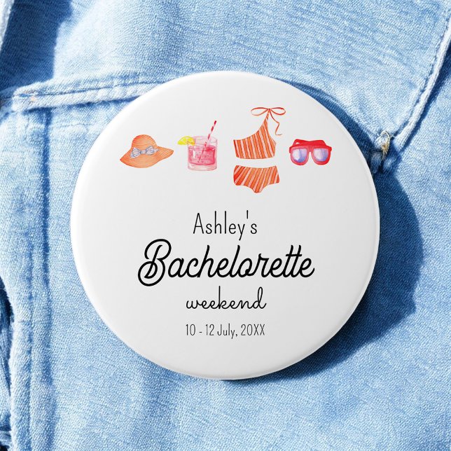 Bachelorette Beach Bikini Weekend  7.5 Cm Round Badge (Creator Uploaded)