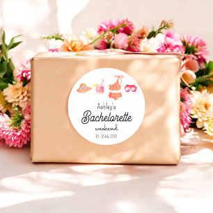 Bachelorette Beach Bikini Weekend  Classic Round Sticker