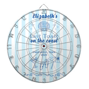 Bachelorette Beach Party Last Toast On the Coast Dartboard
