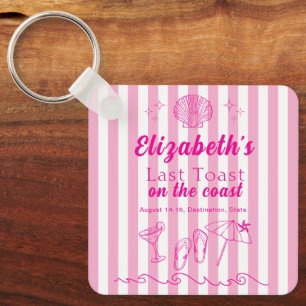 Bachelorette Beach Party Last Toast On the Coast  Key Ring
