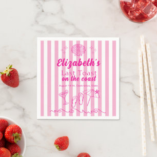 Bachelorette Beach Party Last Toast On the Coast Napkin
