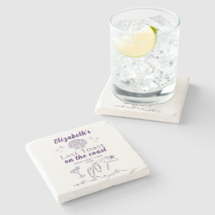 Bachelorette Beach Party Last Toast On the Coast Stone Coaster