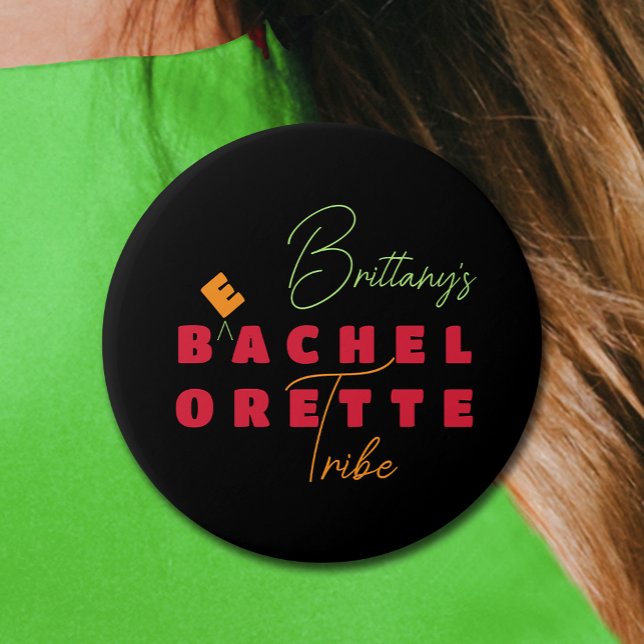 Bachelorette Beach Tribe 7.5 Cm Round Badge (Personalized Beach Bachelorette Party Button)