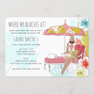 Bachelorette Beach Weekend Getaway Invitation
