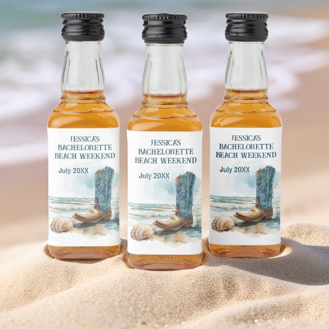 Bachelorette Beach Weekend Liquor Bottle Label (Creator Uploaded)