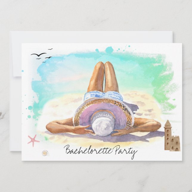 *~* Bachelorette Beach Weekend  QR Party Invitation (Front)