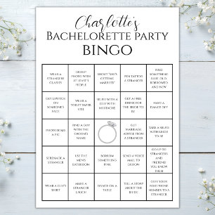 Bachelorette Bingo Hen Party Game Challenge Card