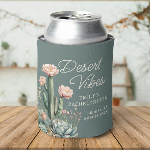 Bachelorette Blooming Cactus Succulent Desert Vibe Can Cooler