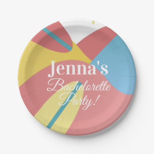 Bachelorette Bridal Shower Beach Surfing Paper Plate