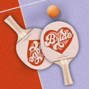 Bachelorette Bride Babe Tribe Squad Heart Ping Pong Paddle