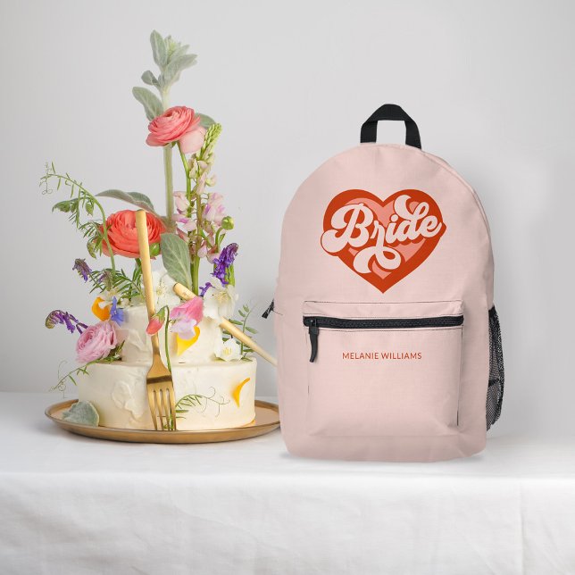 Bachelorette Bride Babe Tribe Squad Heart  Printed Backpack (Creator Uploaded)